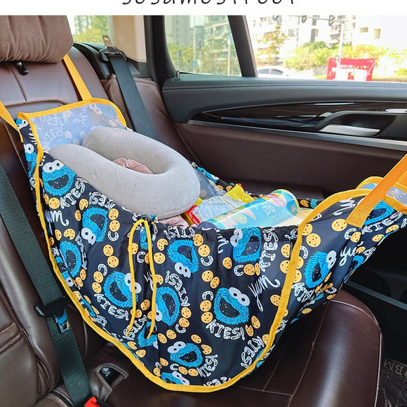 NNEDSZ Nevy Blue Car Back Seat Organizer Hammock - Portable Storage Solution