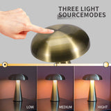 NNEDSZ Silver Modern Mushroom Table Lamp - Minimalist Metal Design for Home and Office