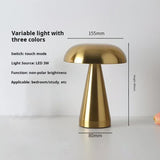 NNEDSZ Bronze Color Modern Mushroom Table Lamp - Minimalist Metal Design for Home and Office