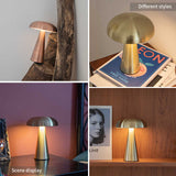 NNEDSZ Bronze Color Modern Mushroom Table Lamp - Minimalist Metal Design for Home and Office