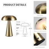 NNEDSZ Bronze Color Modern Mushroom Table Lamp - Minimalist Metal Design for Home and Office