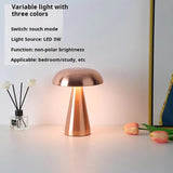 NNEDSZ Rose Red Modern Mushroom Table Lamp - Minimalist Metal Design for Home and Office