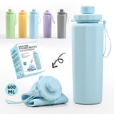 NNEDSZ Yellow 600ml Silicone Collapsible Water Bottle - Portable and Eco-Friendly Hydration Solution