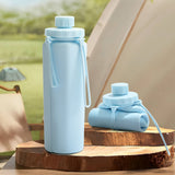 NNEDSZ Yellow 600ml Silicone Collapsible Water Bottle - Portable and Eco-Friendly Hydration Solution