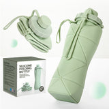 NNEDSZ Blue 600ml Silicone Folding Water Bottle - Eco-Friendly Collapsible Travel Bottle600ml Silicone Folding Water Bottle - Eco-Friendly Collapsible Travel Bottle