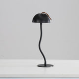 NNEDSZ Corrugated Black Lamp Cap Elegant Curved Stem Mushroom Desk Lamp - Adjustable LED Table Light
