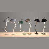 NNEDSZ Corrugated Black Lamp Cap Elegant Curved Stem Mushroom Desk Lamp - Adjustable LED Table Light