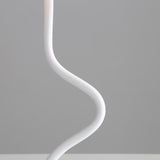 NNEDSZ Corrugated White Lamp Cap Elegant Curved Stem Mushroom Desk Lamp - Adjustable LED Table Light