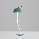 NNEDSZ Corrugated Green Lamp Cap Elegant Curved Stem Mushroom Desk Lamp - Adjustable LED Table Light