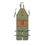 NNEDSZ Brown Pocket Heavy-Duty Gardening Apron with Adjustable Straps and Multi-Pocket Design