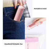 NNEDSZ Pink Portable Foldable Mini Fan with USB Power Bank