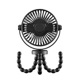 NNEDSZ Black Mini Portable Baby Stroller Fan with Flexible Tripod