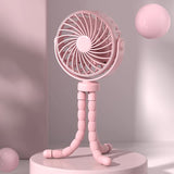 NNEDSZ Pink Mini Portable Baby Stroller Fan with Flexible Tripod