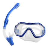 NNEDSZ Transparent Blue Professional Snorkeling Mask and Dry-Top Snorkel Set