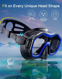 NNEDSZ Transparent Blue Professional Snorkeling Mask and Dry-Top Snorkel Set