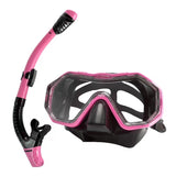 NNEDSZ Pink Black Professional Snorkeling Mask and Dry-Top Snorkel Set