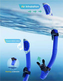 NNEDSZ Blue Professional Snorkeling Mask and Dry-Top Snorkel Set