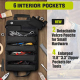 NNEDSZ Heavy-Duty Tool Organizer Roll with Detachable Pouches