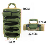 NNEDSZ Khaki Portable Roll-Up Tool Organizer with Zippered Pockets