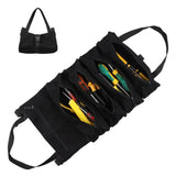 NNEDSZ Black 5-Pocket Roll-Up Tool Bag Organizer