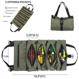 NNEDSZ Black 5-Pocket Roll-Up Tool Bag Organizer