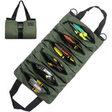 NNEDSZ Green 5-Pocket Roll-Up Tool Bag Organizer