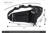 NNEDSZ Black Adjustable Running Waist Pack with Water Bottle Holder, Reflective Design, and Multiple Storage Pockets for Outdoor Activities