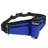 NNEDSZ Blue Adjustable Running Waist Pack with Water Bottle Holder, Reflective Design, and Multiple Storage Pockets for Outdoor Activities
