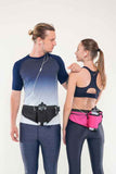 NNEDSZ Blue Adjustable Running Waist Pack with Water Bottle Holder, Reflective Design, and Multiple Storage Pockets for Outdoor Activities