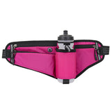 NNEDSZ Rose Red Adjustable Running Waist Pack with Water Bottle Holder, Reflective Design, and Multiple Storage Pockets for Outdoor Activities