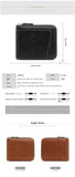 NNEDSZ Grey Men's Leather Wallet with Zipper and Horse Embossed Design -  Compact and Stylish