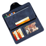 NNEDSZ Black Women's Long Zipper Wallet with Button Closure - PU Leather Multi-Compartment Clutch Purse