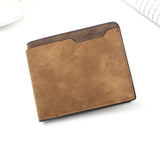 NNEDSZ Light Brown Men's Genuine Leather Bifold Wallet - Compact Design with Multiple Card Slots