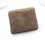 NNEDSZ Dark Brown Men's Genuine Leather Bifold Wallet - Compact Design with Multiple Card Slots