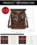 NNEDSZ Handcrafted Leather Owl Crossbody Bag – Unique Retro Design Shoulder Purse for Women