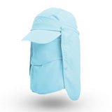 NNEDSZ Blue UV Protection 4-in-1 Outdoor Sun Hat with Removable Flaps