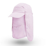NNEDSZ Pink UV Protection 4-in-1 Outdoor Sun Hat with Removable Flaps