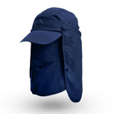 NNEDSZ Navy Blue UV Protection 4-in-1 Outdoor Sun Hat with Removable Flaps
