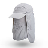 NNEDSZ Grey UV Protection 4-in-1 Outdoor Sun Hat with Removable Flaps