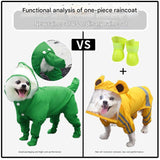 NNEDSZ XXL Green Waterproof Full-Cover Pet Raincoat with Hood and Booties