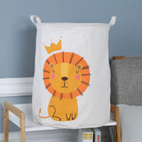 NNEDSZ Lion Canvas Laundry Storage Basket with Adorable Animal Designs