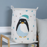 NNEDSZ Penguins Canvas Laundry Storage Basket with Adorable Animal Designs