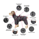 NNEDSZ L Laser Adjustable Waterproof Reflective Dog Raincoat with Harness Design