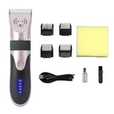 NNEDSZ Pink Rechargeable Pet Hair Clipper with Adjustable Blades