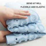 NNEDSZ Grey Non-Slip Round Shower Foot Scrubber Mat - Soft Silicone Massage Pad for Foot Cleaning