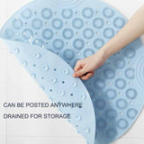 NNEDSZ Blue Non-Slip Round Shower Foot Scrubber Mat - Soft Silicone Massage Pad for Foot Cleaning