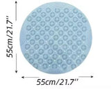 NNEDSZ Blue Non-Slip Round Shower Foot Scrubber Mat - Soft Silicone Massage Pad for Foot Cleaning