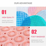 NNEDSZ Light Brown Non-Slip Round Shower Foot Scrubber Mat - Soft Silicone Massage Pad for Foot Cleaning