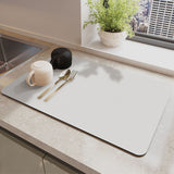 NNEDSZ Silver Waterproof Quick-Dry Kitchen Mat - Non-Slip Rubber Base, Absorbent Technology Fabric, 4mm Thick