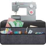 NNEDSZ Black  Felt Sewing Machine Mat with Multi-Pocket Storage Organizer